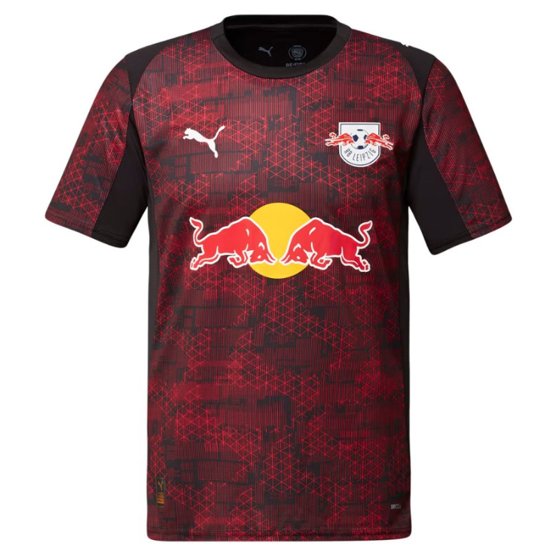 RB Lipsia Terza Maglia 2025/26 – Nero Tecnologico con Pixel Rossa